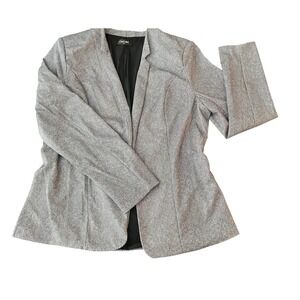 ChicMe XL Herringbone Blazer Open Front Jacket Black White (1126)